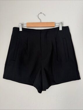 High-Waist Black Women's Dress Shorts
